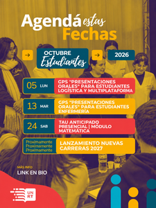 Octubre en la UNRT: agendá estas fechas